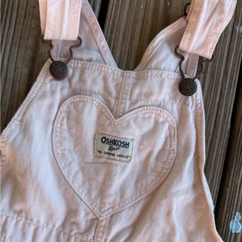 pink osh kosh b’gosh heart overalls - 3T